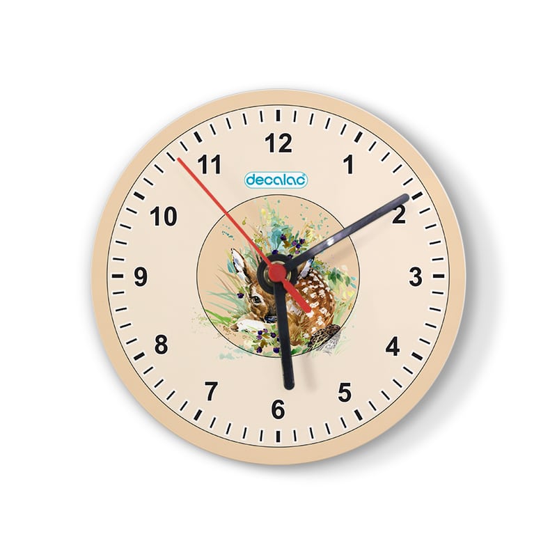 ساعة حائط دائرية بتصميم غزال صغير ساعة حائط دائرية بتصميم غزال صغير