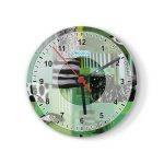 ساعة حائط دائرية بتصميم فن تجريدي