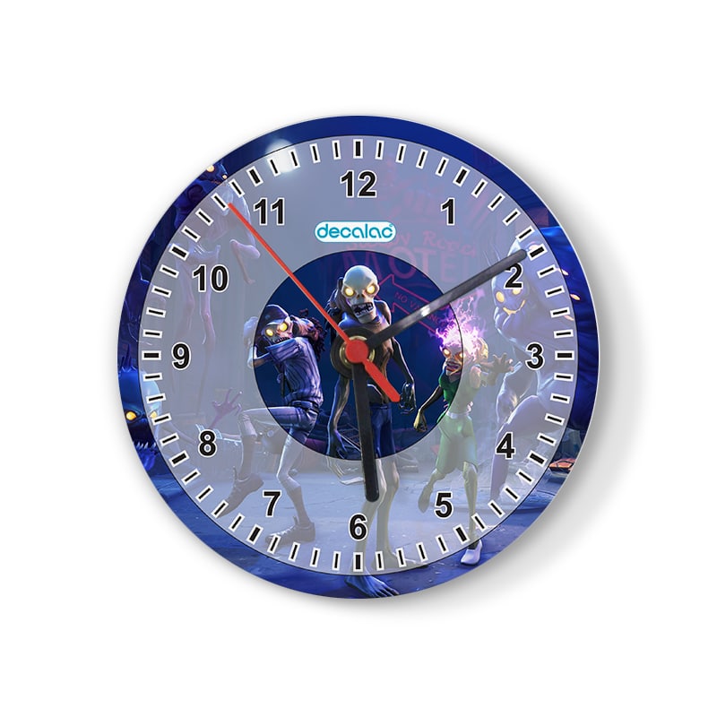 ساعة حائط دائرية بتصميم فورت نايت زومبي ساعة حائط دائرية بتصميم فورت نايت زومبي