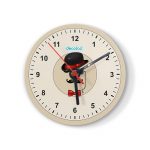 ساعة حائط دائرية بتصميم قبعة وشوارب ساعة حائط دائرية بتصميم قبعة وشوارب