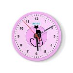 ساعة حائط دائرية بتصميم قطه انيقه ساعة حائط دائرية بتصميم قطه انيقه