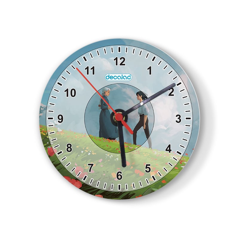 ساعة حائط دائرية بتصميم قلعه هاول المتحركة ساعة حائط دائرية بتصميم قلعه هاول المتحركة