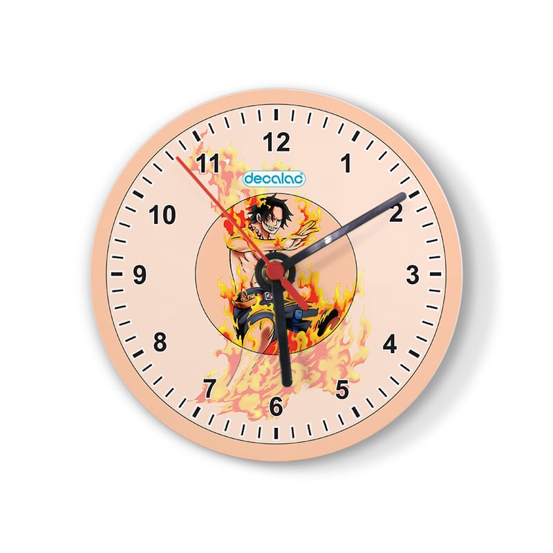 ساعة حائط دائرية بتصميم قوة إيس من ون بيس ساعة حائط دائرية بتصميم قوة إيس من ون بيس