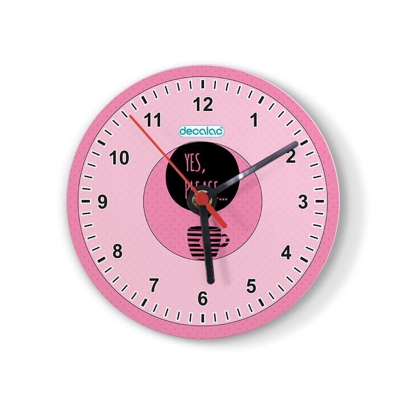 ساعة حائط دائرية بتصميم كوب بعباره ساعة حائط دائرية بتصميم كوب بعباره