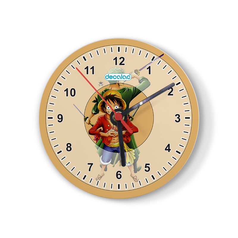 ساعة حائط دائرية بتصميم لوفي و زورو ون بيس ساعة حائط دائرية بتصميم لوفي و زورو ون بيس