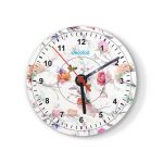 ساعة حائط دائرية بتصميم مورد ساعة حائط دائرية بتصميم مورد