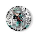 ساعة حائط دائرية بتصميم ميدوريا مانجا أكاديميتي للأبطال ساعة حائط دائرية بتصميم ميدوريا مانجا أكاديميتي للأبطال