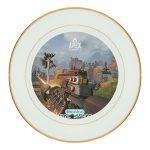 طبق زينة للطعام باطار داخلي ذهبي بتصميم أبيكس ليجندز سلاح