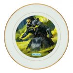 طبق زينة للطعام باطار داخلي ذهبي بتصميم أبيكس ليجندز كوستيك