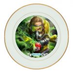 طبق زينة للطعام باطار داخلي ذهبي بتصميم أبيكس ليجندزالقنبله السام