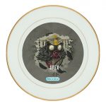 طبق زينة للطعام باطار داخلي ذهبي بتصميم أبيكس ليجندزالمخيف بلد هاوند