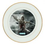 طبق زينة للطعام باطار داخلي ذهبي بتصميم أساسنز كريد