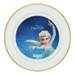 طبق زينة للطعام باطار داخلي ذهبي بتصميم إلسا ملكة آريندل فروزن