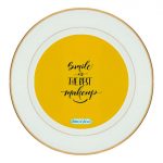 طبق زينة للطعام باطار داخلي ذهبي بتصميم ابتسامه