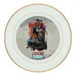 طبق زينة للطعام باطار داخلي ذهبي بتصميم ابيكس ليجندز لايفلاين