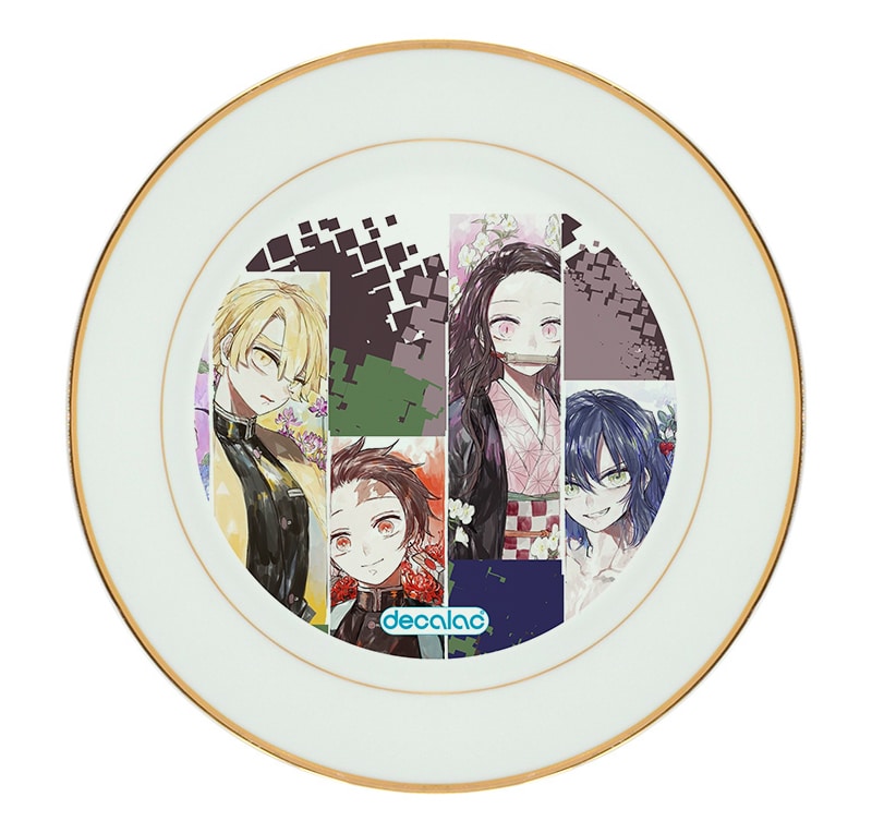 طبق زينة للطعام باطار داخلي ذهبي بتصميم اصدقاء قاتل شيطان طبق زينة للطعام باطار داخلي ذهبي بتصميم اصدقاء قاتل شيطان