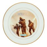 طبق زينة للطعام باطار داخلي ذهبي بتصميم اطلاق النار باتلفيلد