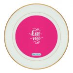 طبق زينة للطعام باطار داخلي ذهبي بتصميم اعطني قبلة