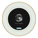 طبق زينة للطعام باطار داخلي ذهبي بتصميم اكتمال القمر