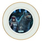 طبق زينة للطعام باطار داخلي ذهبي بتصميم الاميرة مونونوكي في الغابة