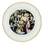 طبق زينة للطعام باطار داخلي ذهبي بتصميم الشخصيات الفخمة كل الانميات