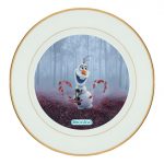 طبق زينة للطعام باطار داخلي ذهبي بتصميم اللطيف أولاف