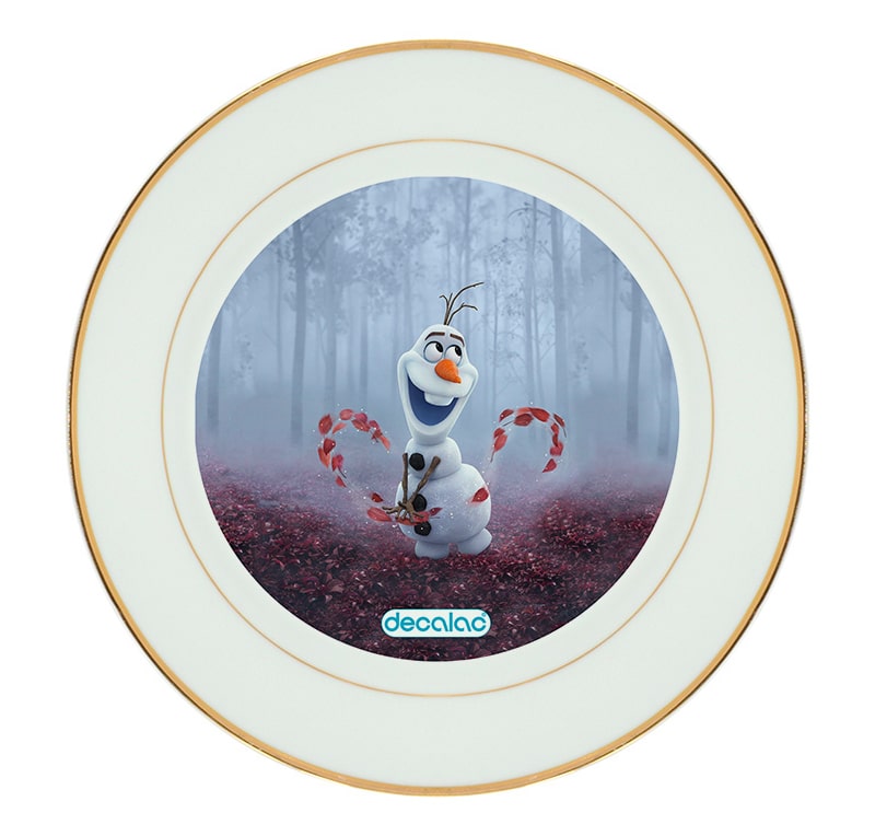 طبق زينة للطعام باطار داخلي ذهبي بتصميم اللطيف أولاف طبق زينة للطعام باطار داخلي ذهبي بتصميم اللطيف أولاف