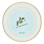 طبق زينة للطعام باطار داخلي ذهبي بتصميم اللطيف شيمي شخصيات BT21