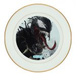 طبق زينة للطعام باطار داخلي ذهبي بتصميم الوحش فينوم