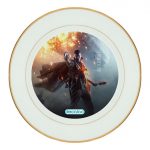 طبق زينة للطعام باطار داخلي ذهبي بتصميم باتلفيلد 1