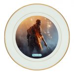 طبق زينة للطعام باطار داخلي ذهبي بتصميم باتلفيلد 1 M1911