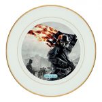 طبق زينة للطعام باطار داخلي ذهبي بتصميم باتلفيلد 1 الولايات المتحدة