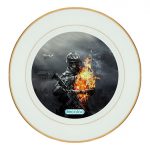 طبق زينة للطعام باطار داخلي ذهبي بتصميم باتلفيلد 3