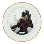 طبق زينة للطعام باطار داخلي ذهبي بتصميم  بلود بورن