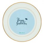 طبق زينة للطعام باطار داخلي ذهبي بتصميم تخرج