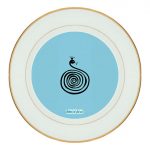 طبق زينة للطعام باطار داخلي ذهبي بتصميم ثعبان لطيف