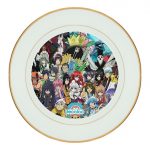 طبق زينة للطعام باطار داخلي ذهبي بتصميم جنون الانميات