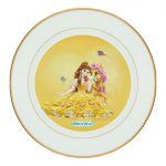 طبق زينة للطعام باطار داخلي ذهبي بتصميم حصان الاميرة بيلا