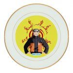 طبق زينة للطعام باطار داخلي ذهبي بتصميم ختم ناروتو