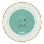 طبق زينة للطعام باطار داخلي ذهبي بتصميم دراجه هوائيه