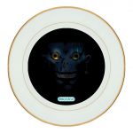 طبق زينة للطعام باطار داخلي ذهبي بتصميم ديث نوت ريوك مخيف