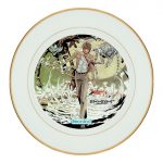 طبق زينة للطعام باطار داخلي ذهبي بتصميم ديث نوت عالم الشياطين