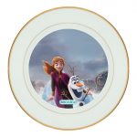 طبق زينة للطعام باطار داخلي ذهبي بتصميم رحلة مائية آنا أولاف