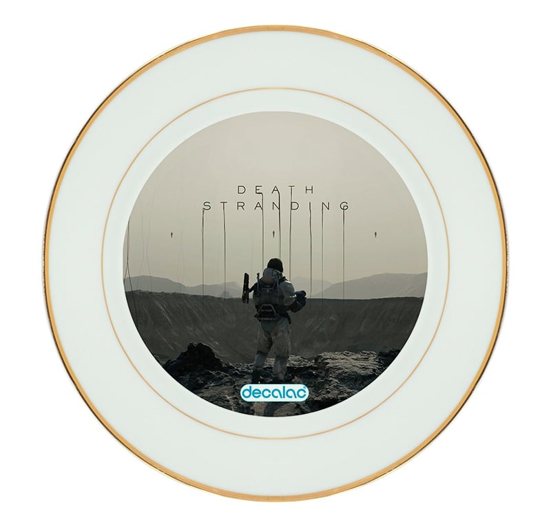 طبق زينة للطعام باطار داخلي ذهبي بتصميم رحلة مع الجسر الطفل ديث ستراندنغ طبق زينة للطعام باطار داخلي ذهبي بتصميم رحلة مع الجسر الطفل ديث ستراندنغ