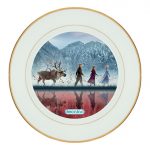 طبق زينة للطعام باطار داخلي ذهبي بتصميم رحله الاصدقاء