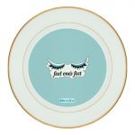 طبق زينة للطعام باطار داخلي ذهبي بتصميم رموش