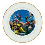 طبق زينة للطعام باطار داخلي ذهبي بتصميم سباق أكاديميتي للأبطال