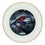 طبق زينة للطعام باطار داخلي ذهبي بتصميم  سبايدر مان اعلى نيويورك