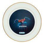 طبق زينة للطعام باطار داخلي ذهبي بتصميم سبايدر مان الرائع