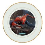 طبق زينة للطعام باطار داخلي ذهبي بتصميم سبايدرمان هوم كامينج